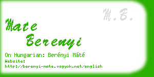mate berenyi business card