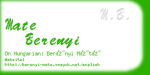 mate berenyi business card